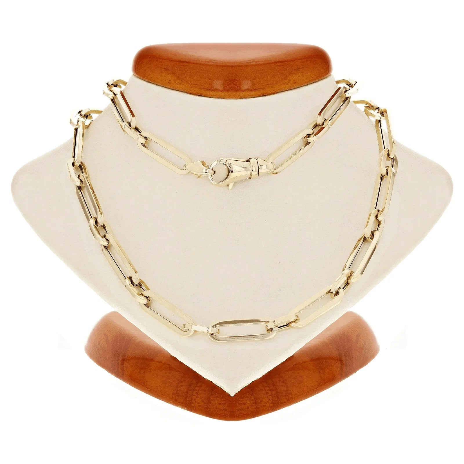 Italian 14k Yellow Gold Hollow Paper Clip Chain Necklace 22" 5mm 9.8 grams - Jewelry Store by Erik Rayo