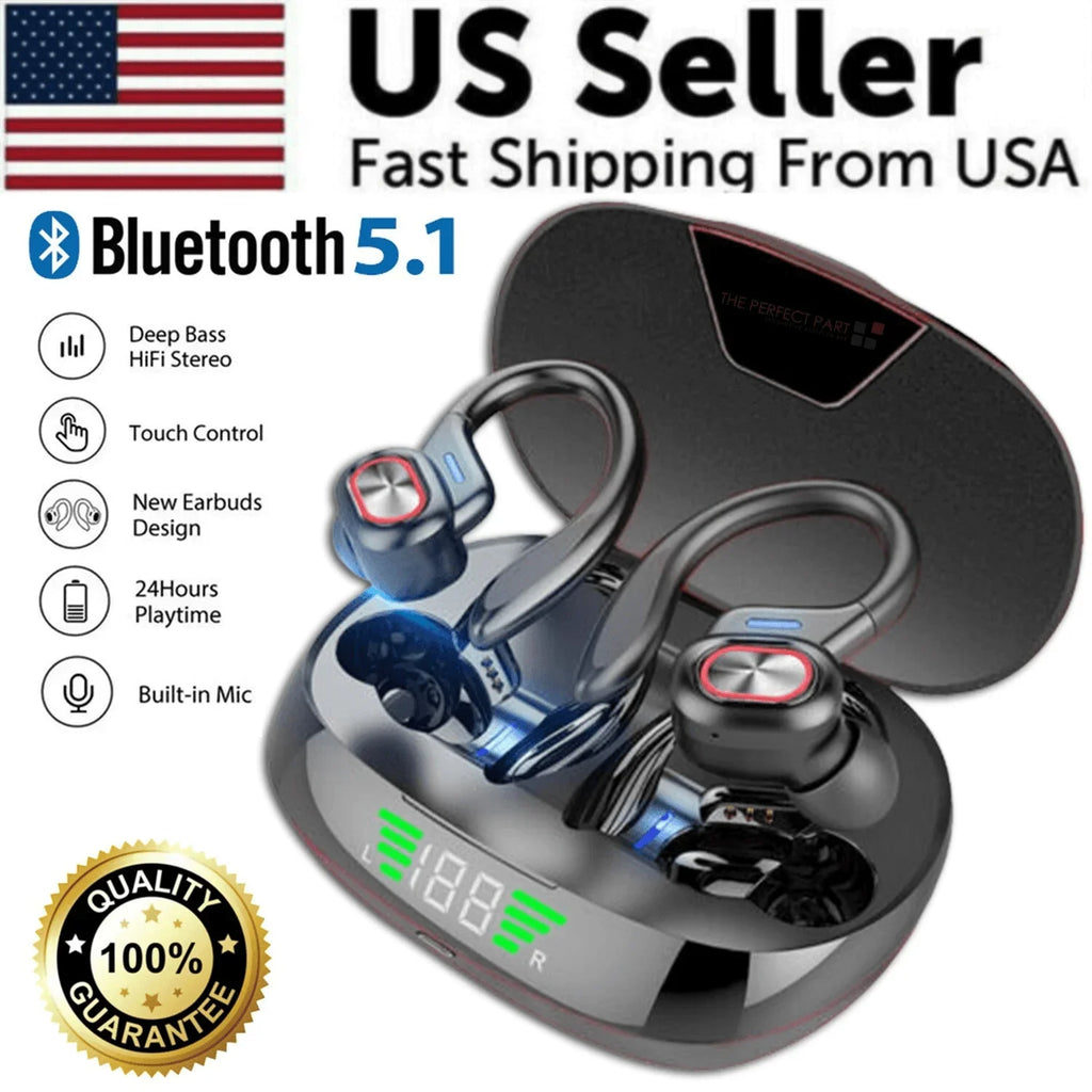 Bluetooth Headset 5.1 True Wireless Earphones Earbuds Headphones HiFi Sport TWS - Jewelry Store by Erik Rayo