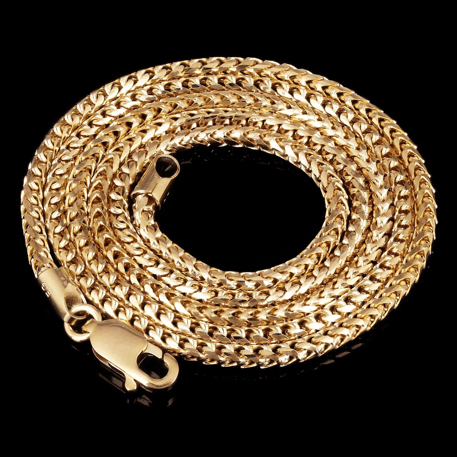 Italian 14k Yellow Gold Solid Diamond Cut Franco Chain Necklace 22" 2mm 12.4gram - Jewelry Store by Erik Rayo