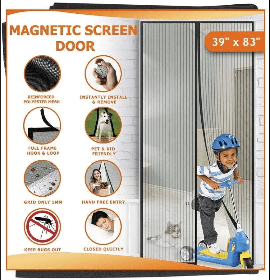Magnetic Screen Door Mesh Curtain Durable Heavy Duty Mosquito Net Bug Hands Free - Jewelry Store by Erik Rayo