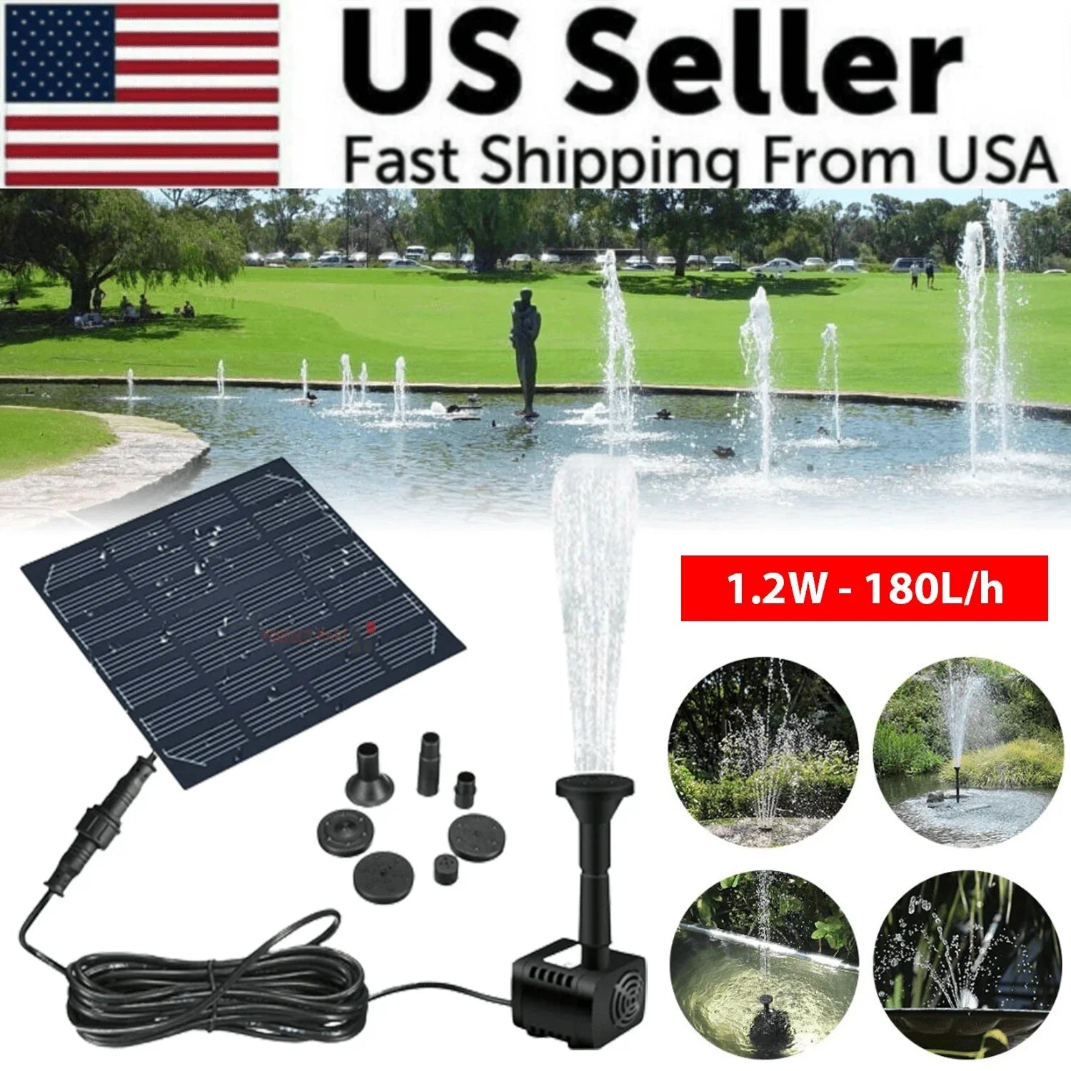 Solar Power Fountain Submersible Floating Water Pump Bird Bath Pond Garden Pool - Jewelry Store by Erik Rayo