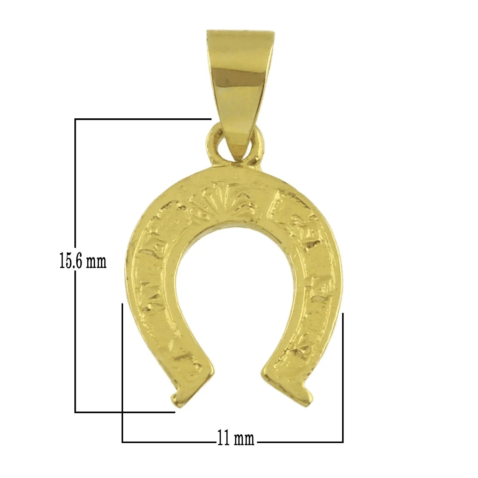 14k Yellow Gold Solid Small Horse Shoe Charm Pendant 1 gram - Jewelry Store by Erik Rayo