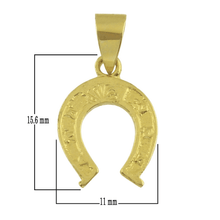 Load image into Gallery viewer, 14k Yellow Gold Solid Small Horse Shoe Charm Pendant 1 gram
