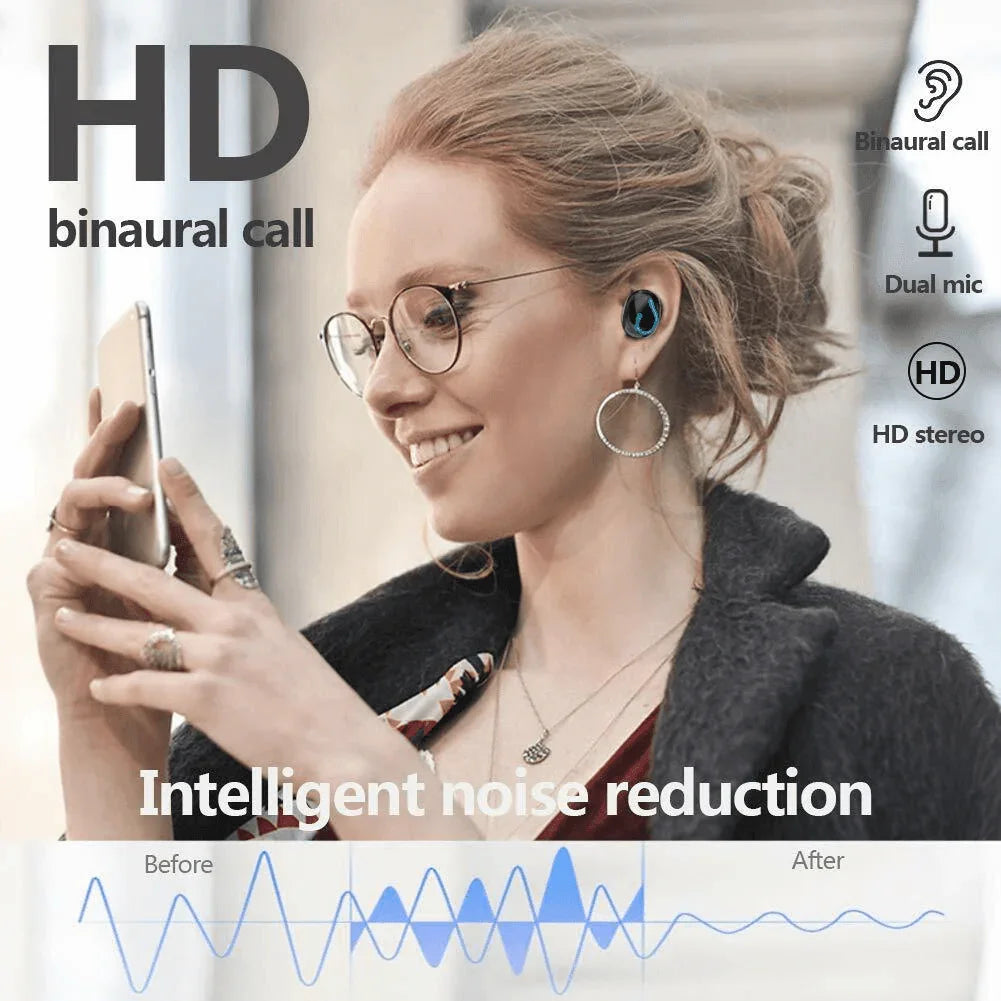 Bluetooth 5.1 Headset TWS Wireless Earphones Mini Earbuds Stereo Headphones IPX7 - Jewelry Store by Erik Rayo