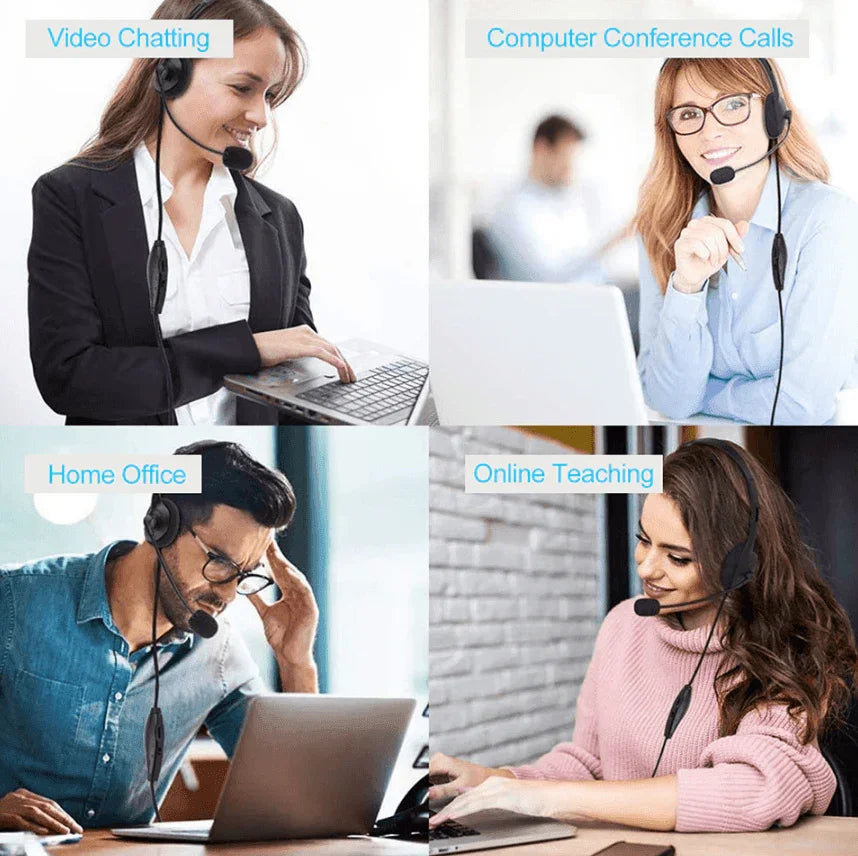 USB Headset Headphone With Microphone Noise Cancelling For PC Computer Call Chat - Jewelry Store by Erik Rayo