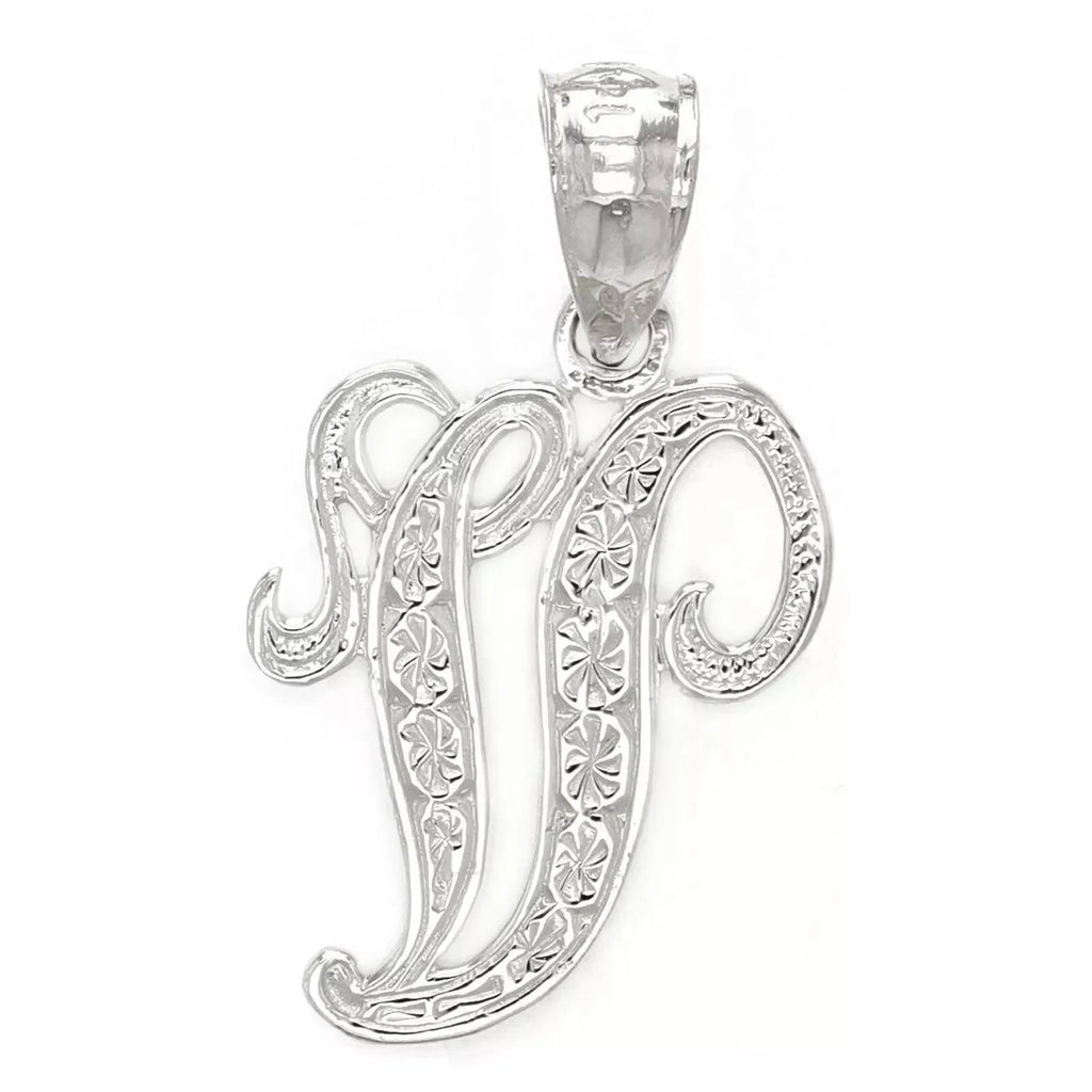 14k Yellow or White Gold Initial Letter Charm Pendant Alphabet A-Z Available - Jewelry Store by Erik Rayo