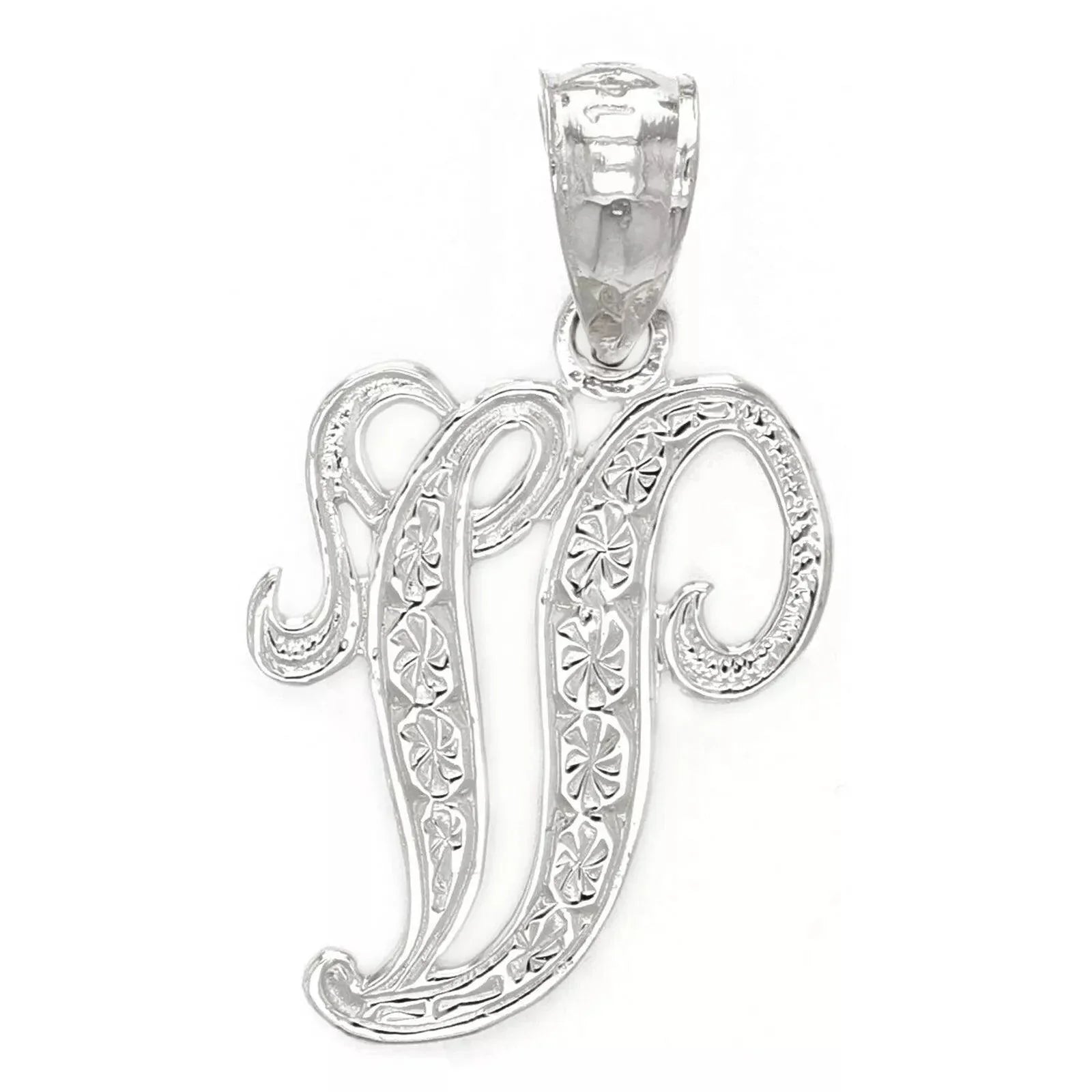 14k Yellow or White Gold Initial Letter Charm Pendant Alphabet A-Z Available - Jewelry Store by Erik Rayo