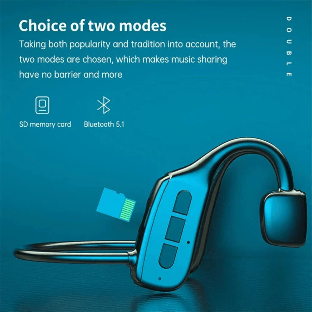 Bone Conduction Headphones Bluetooth 5.1 Wireless Headset Earbuds Outdoor Sport - Jewelry Store by Erik Rayo