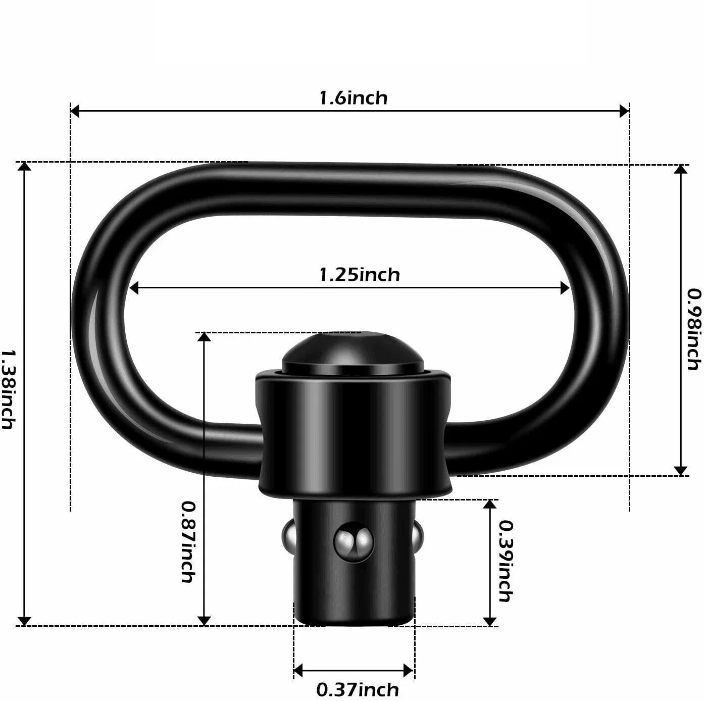 2PCS Heavy Duty Flush Push Button Quick Detach 1.25" Rifle QD Sling Swivel Mount - Jewelry Store by Erik Rayo