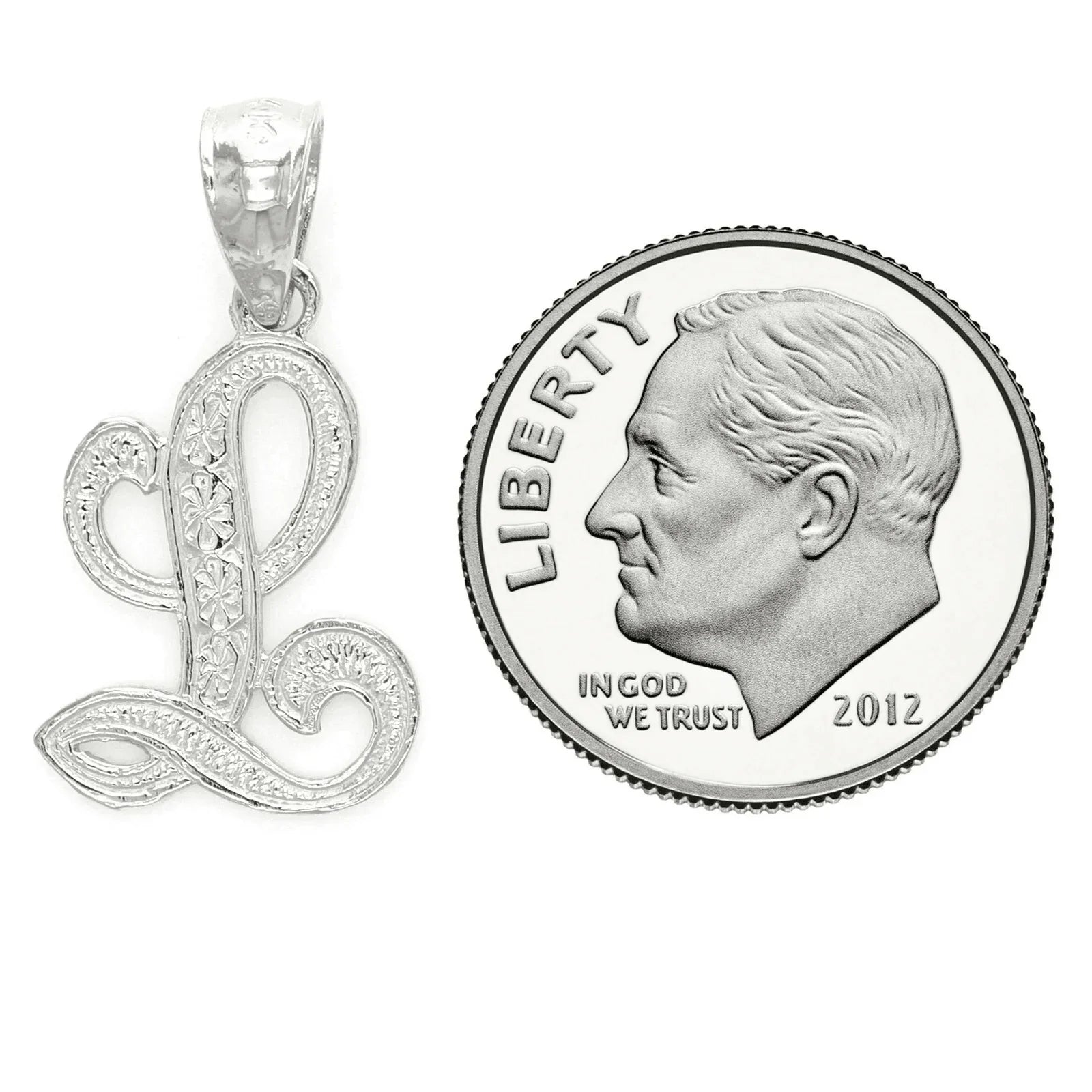 14k Yellow or White Gold Initial Letter L Alphabet A-Z Charm Pendant - Jewelry Store by Erik Rayo