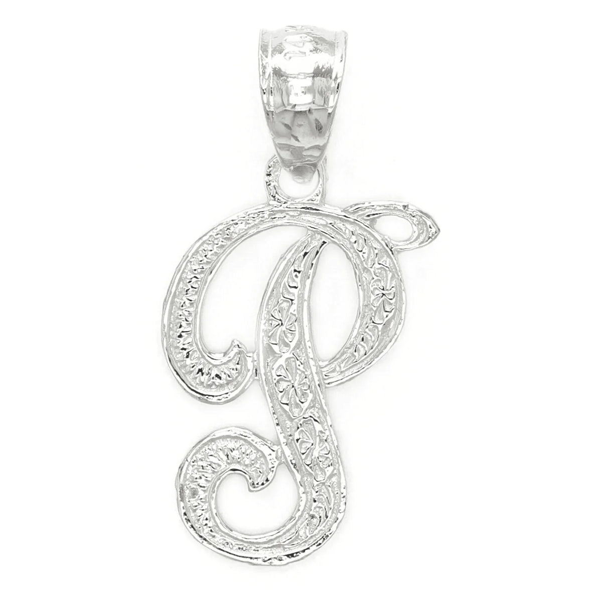 14k Yellow or White Gold Initial Letter P Alphabet A-Z Charm Pendant - Jewelry Store by Erik Rayo