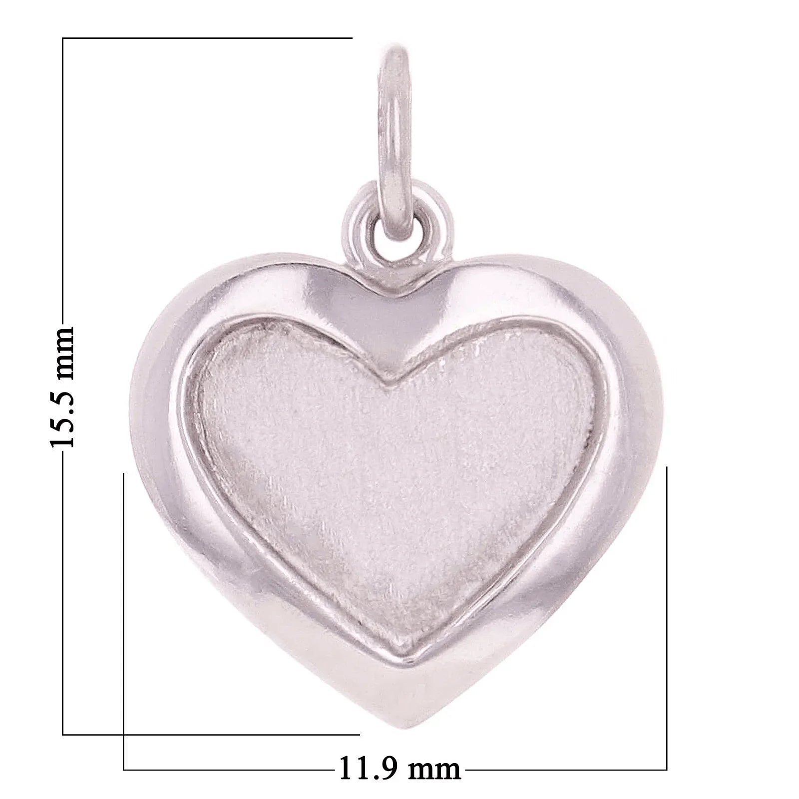 Italian 14k White Gold Satin & Polished Finish Small Heart Charm Pendant 1 gram - Jewelry Store by Erik Rayo