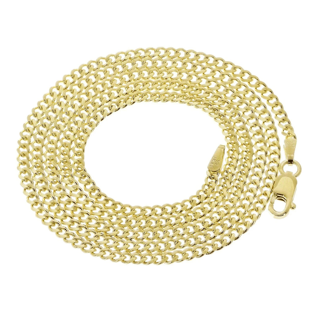 Italian 14k Yellow Gold Miami Cuban Link Chain Necklace 20" 2mm 6.2 grams - Jewelry Store by Erik Rayo