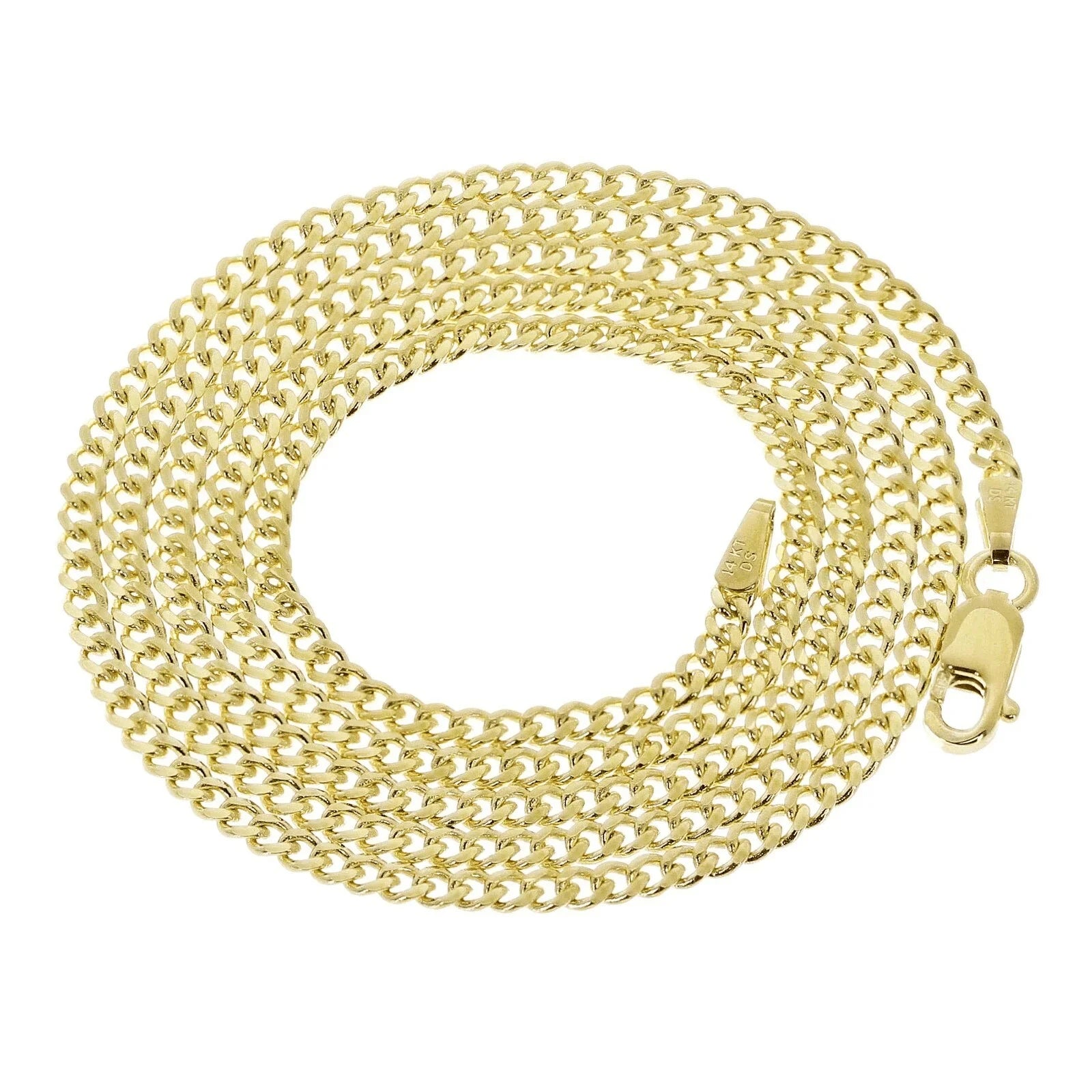 Italian 14k Yellow Gold Miami Cuban Link Chain Necklace 20" 2mm 6.2 grams - Jewelry Store by Erik Rayo