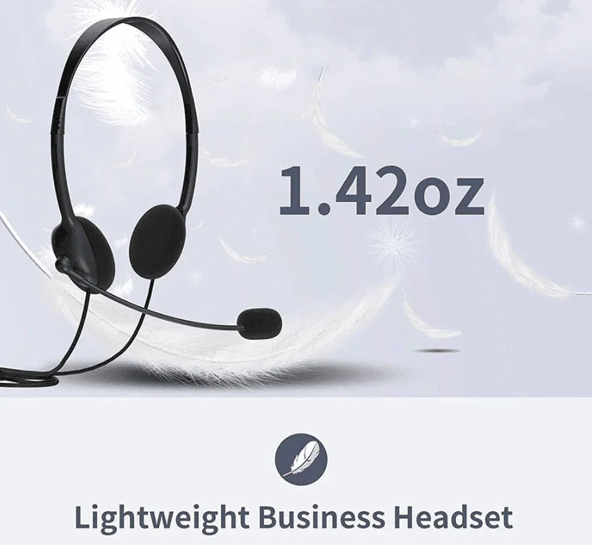 USB Headset Headphone With Microphone Noise Cancelling For PC Computer Call Chat - Jewelry Store by Erik Rayo
