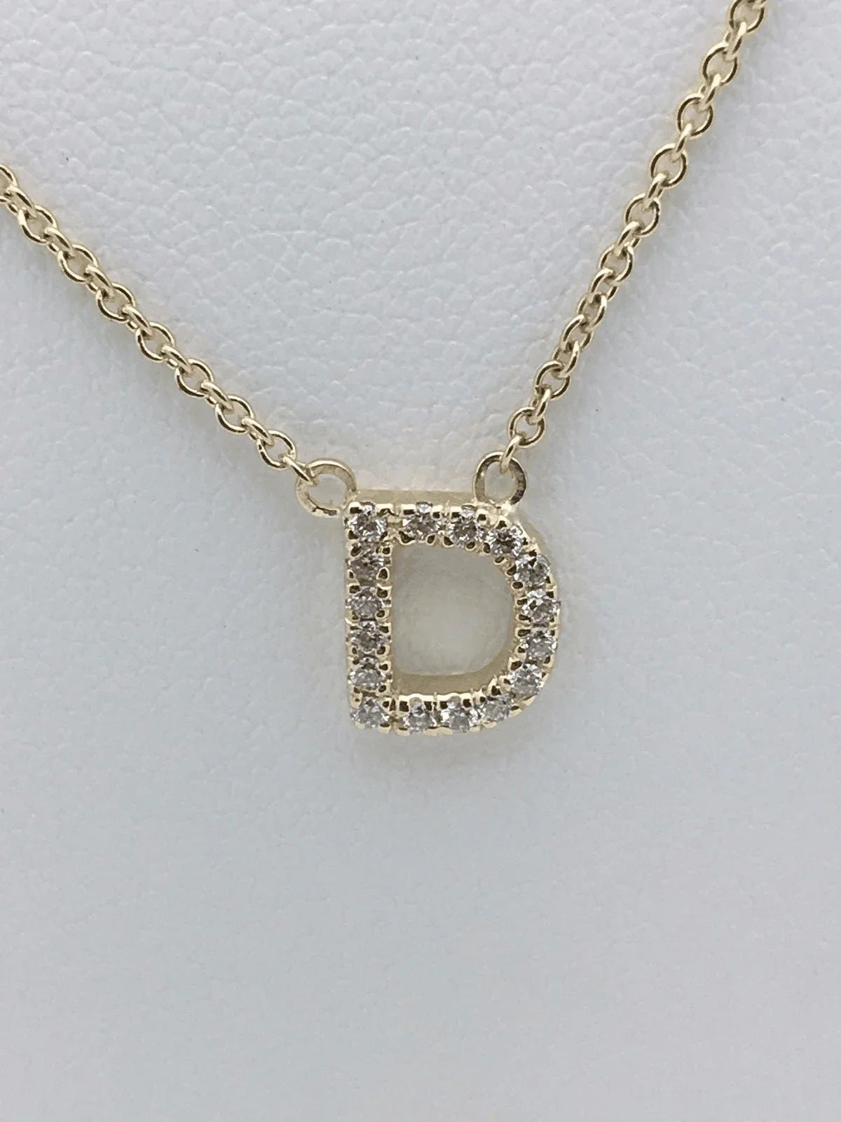 14k Yellow White or Rose Gold Diamond Initial Letter D Pendant Necklace 18" - Jewelry Store by Erik Rayo
