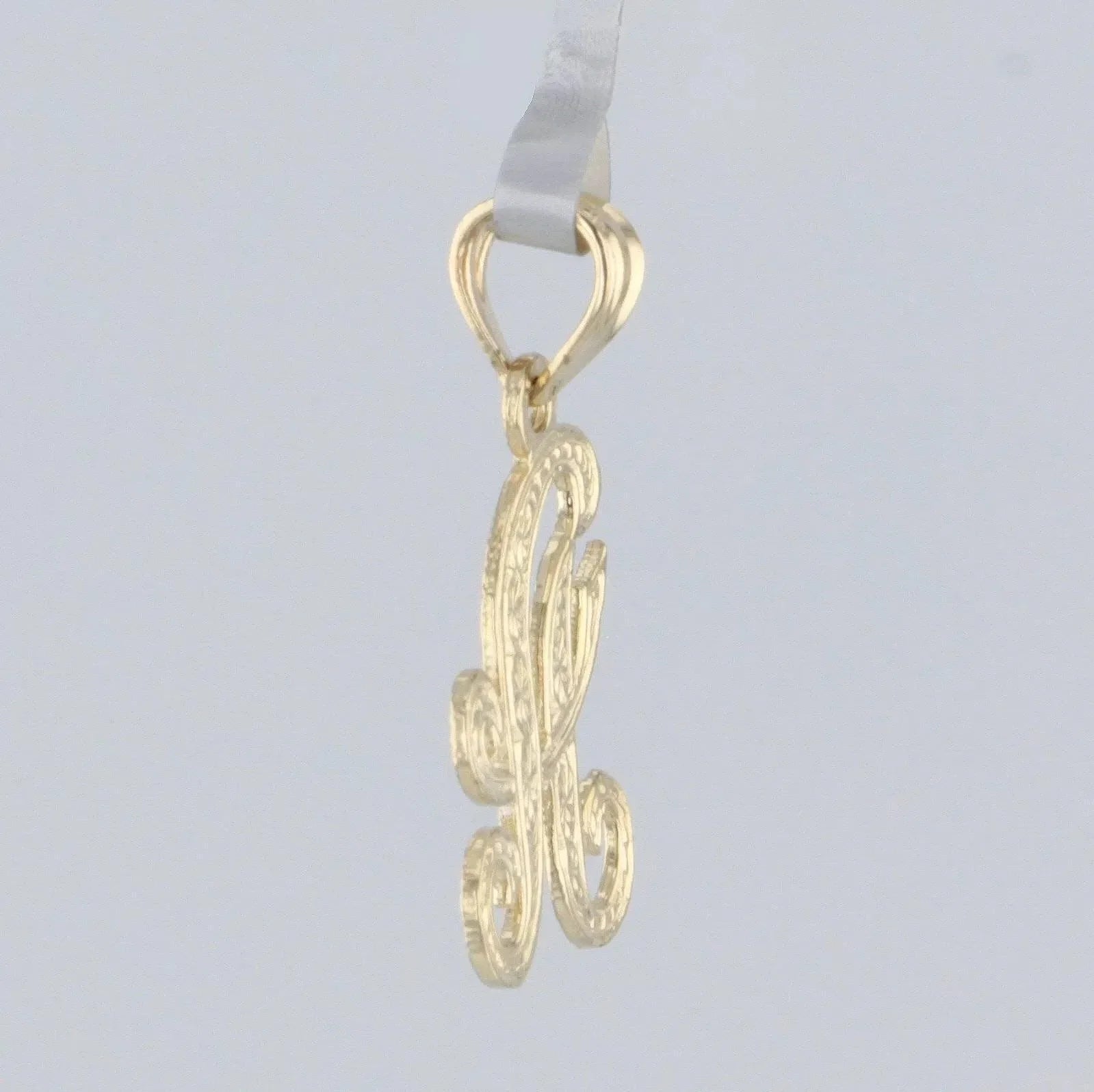 14k Yellow or White Gold Initial Letter F Alphabet A-Z Charm Pendant - Jewelry Store by Erik Rayo
