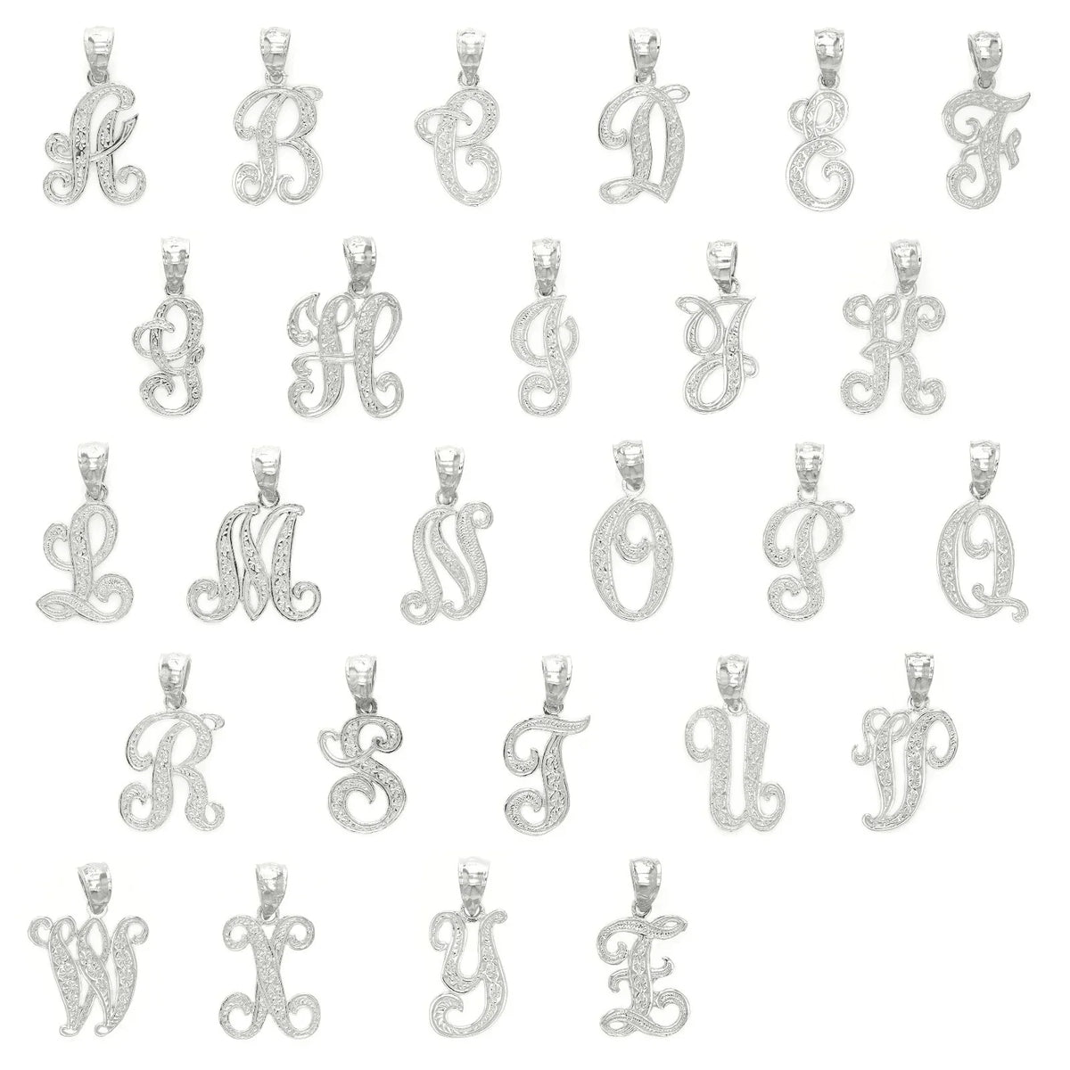 14k Yellow or White Gold Initial Letter Charm Pendant Alphabet A-Z Available - Jewelry Store by Erik Rayo