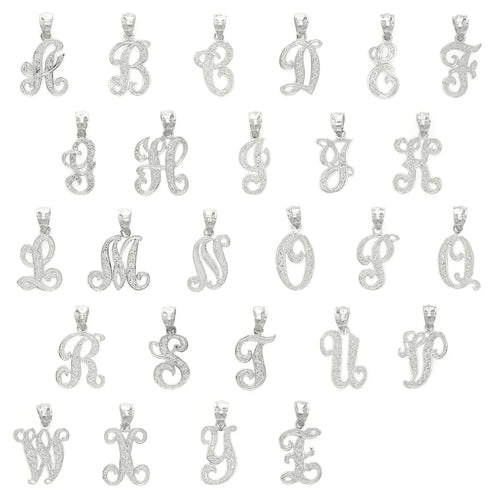 14k Yellow or White Gold Initial Letter Charm Pendant Alphabet A-Z Available - Jewelry Store by Erik Rayo