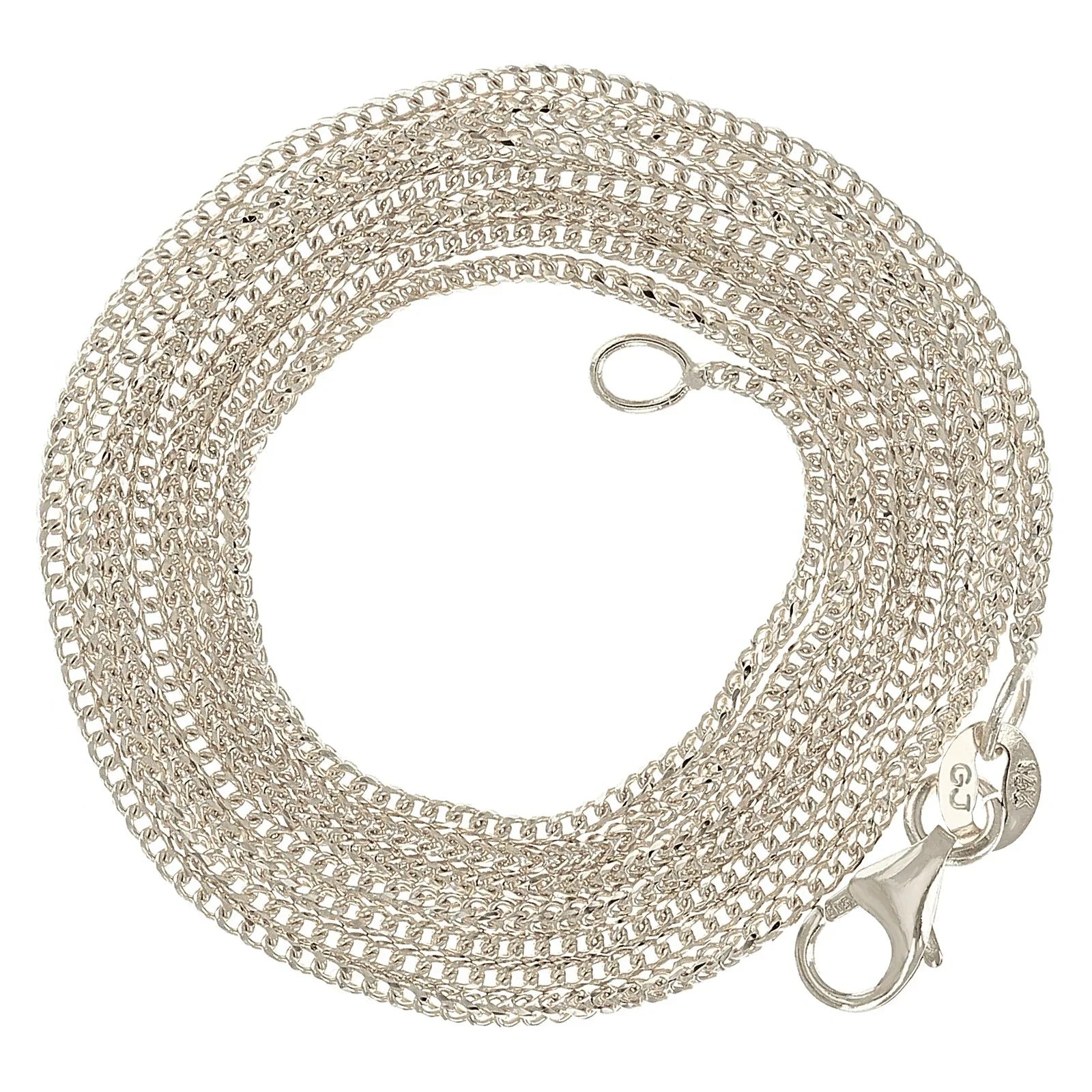 Italian 14k White Gold Solid Diamond Cut Franco Chain Necklace 20" 1mm 2.9 grams - Jewelry Store by Erik Rayo