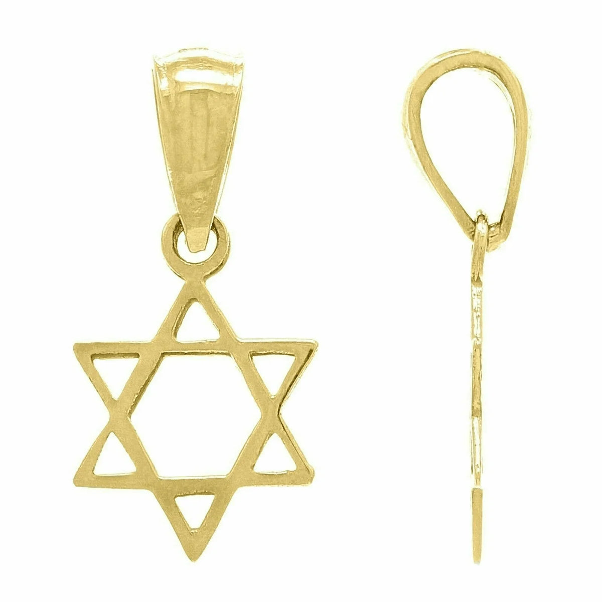 14k Yellow Gold Solid Small Jewish Star of David Charm Pendant 0.5 gram - Jewelry Store by Erik Rayo