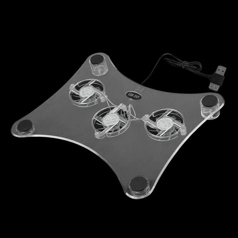 3 Fans USB Cooler Cooling Pad Stand LED Light Radiator For Laptop PC Notebook - Jewelry Store by Erik Rayo