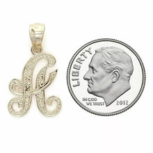 Load image into Gallery viewer, 14k Yellow or White Gold Initial Letter A Alphabet A-Z Charm Pendant
