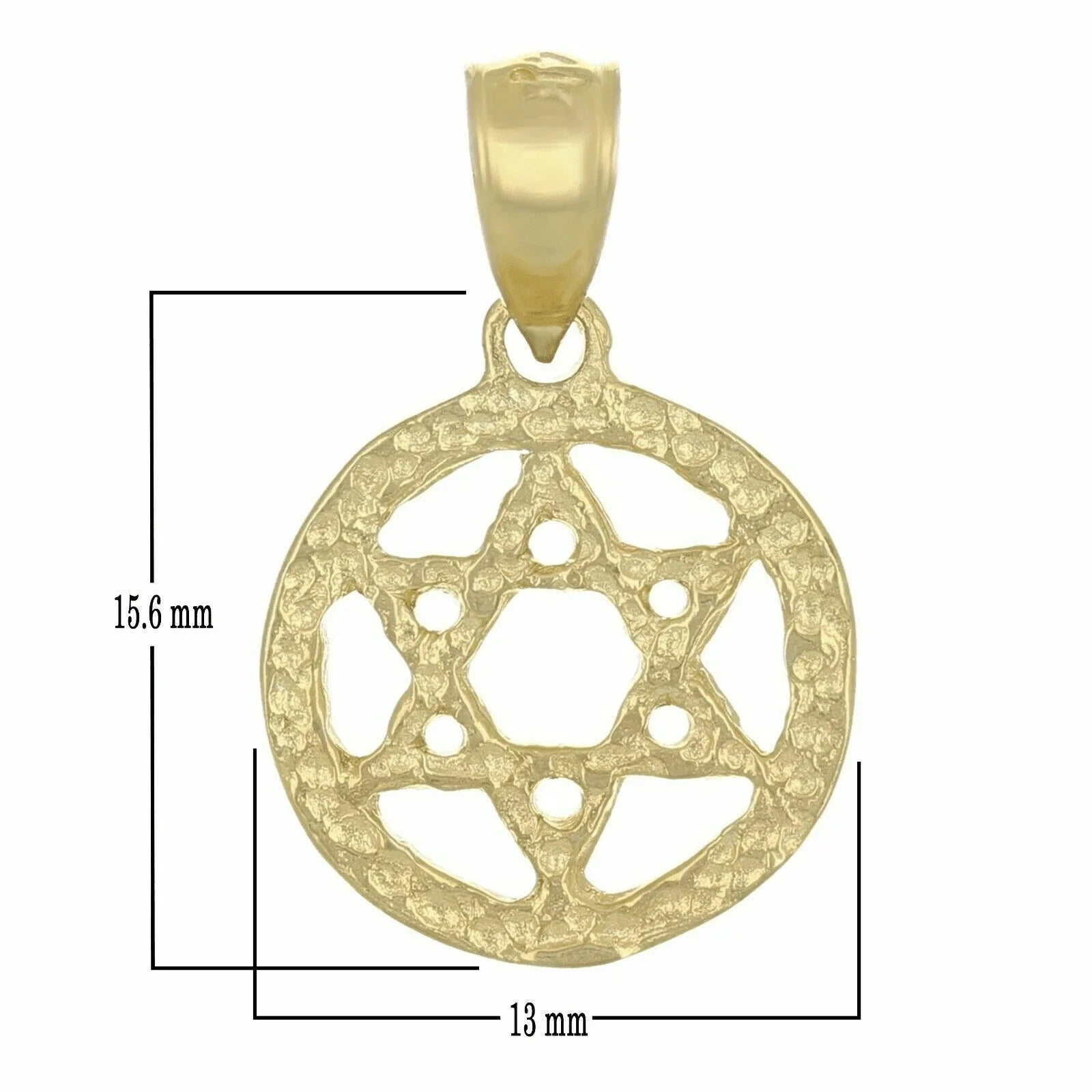 14k Yellow Gold Solid Jewish Star of David Charm Pendant 1.2 grams - Jewelry Store by Erik Rayo