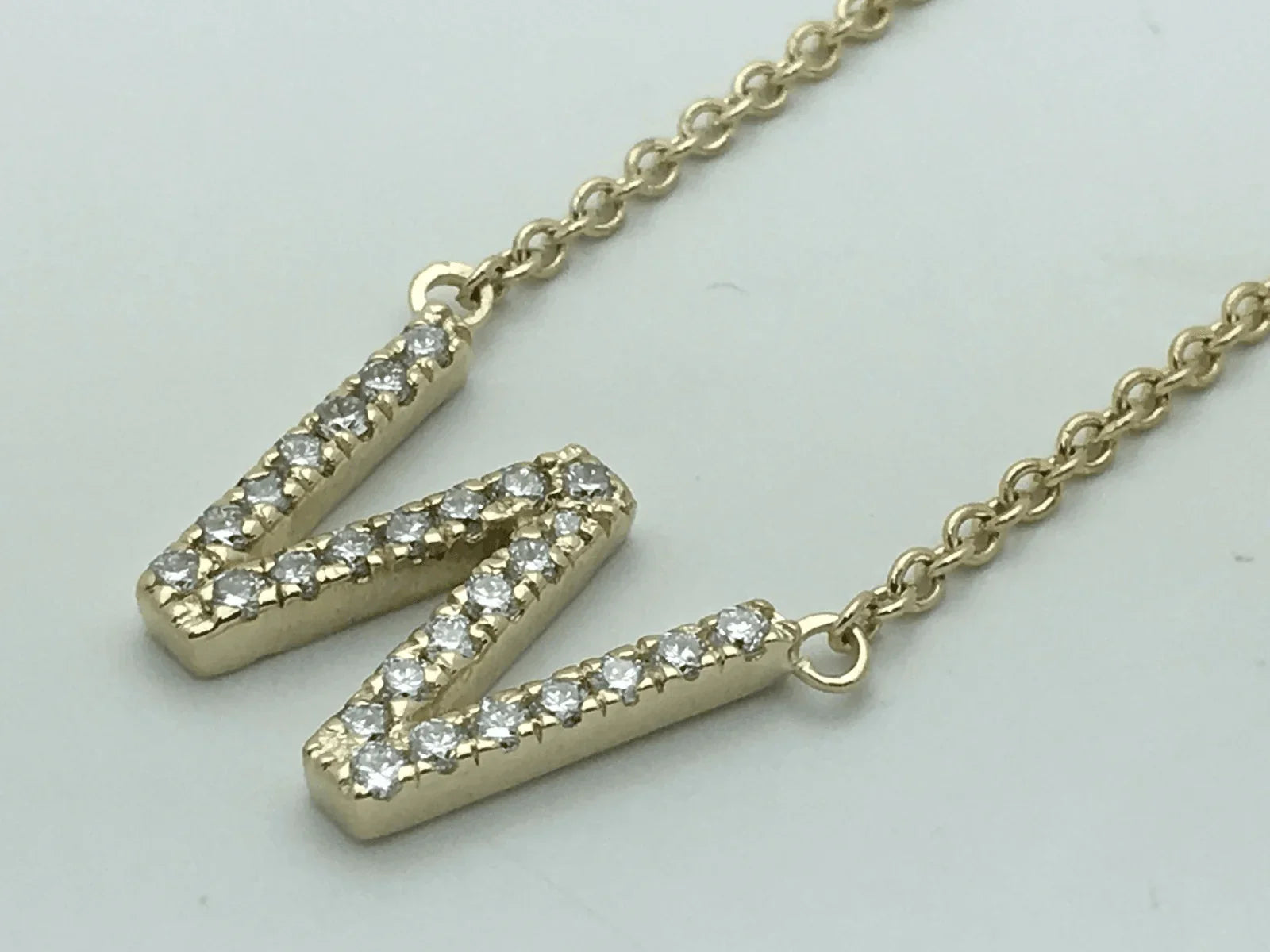 14k Yellow White or Rose Gold Diamond Initial Letter "W" Pendant Necklace 18" - Jewelry Store by Erik Rayo