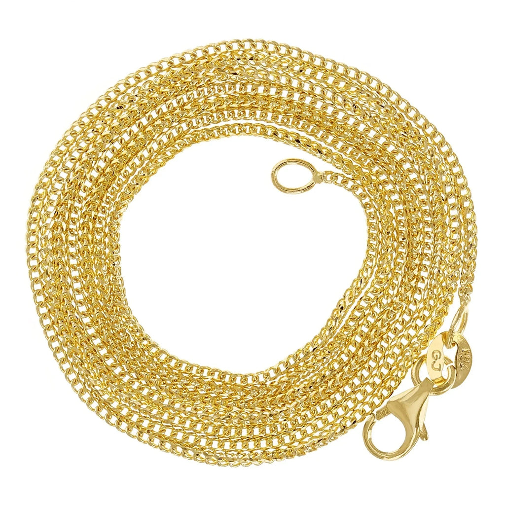 Italian 14k Yellow Gold Solid Diamond Cut Franco Chain Necklace 24" 1mm 3.5grams - Jewelry Store by Erik Rayo
