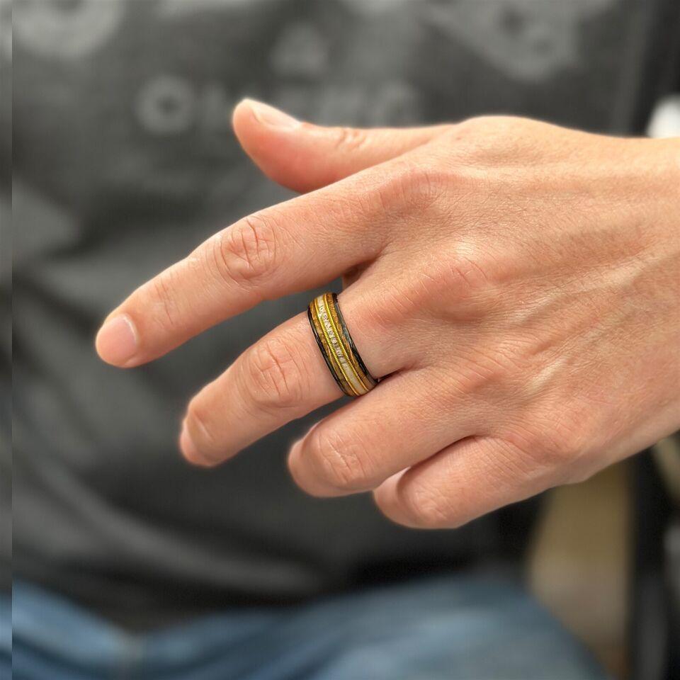 Men's Wedding Band Rings - Deer Antler, Whiskey Barrel, Guitar String Design - Unisex Wedding Rings - Jewelry Store by Erik Rayo