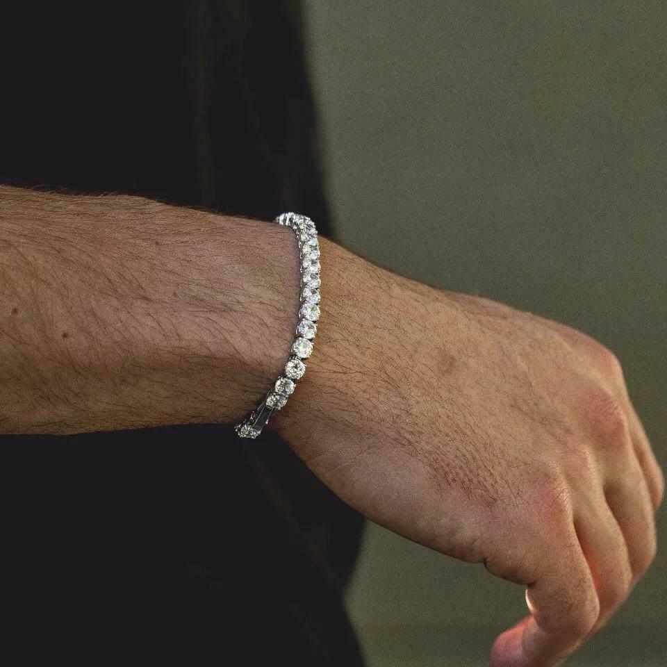 Pulseras de Tenis de Plata de Ley 925 con Moissanita y Certificado GRA Para Hombre y Mujer - Jewelry Store by Erik Rayo