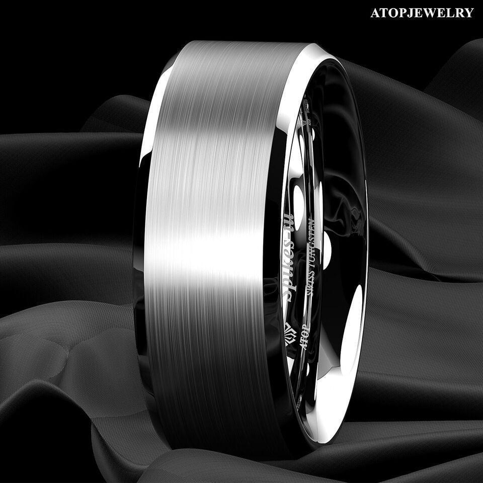 Men's Tungsten Carbide Wedding Band Rings | Brushed Silver Wedding Rings for Men and Women - Jewelry Store by Erik Rayo