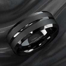 Load image into Gallery viewer, Men&#39;s Wedding Band Rings - Black Classic Comfort Fit for Men and Women
