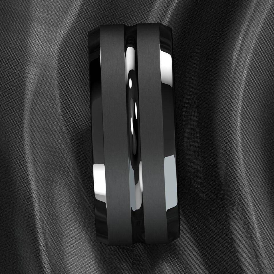 Men's Tungsten Carbide Wedding Band Rings - Black Classic Comfort Fit for Men and Women - Jewelry Store by Erik Rayo