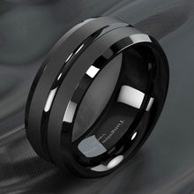 Load image into Gallery viewer, Men&#39;s Wedding Band Rings - Black Classic Comfort Fit for Men and Women
