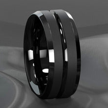 Load image into Gallery viewer, Men&#39;s Wedding Band Rings - Black Classic Comfort Fit for Men and Women
