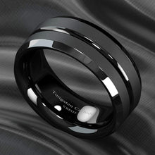 Load image into Gallery viewer, Men&#39;s Wedding Band Rings - Black Classic Comfort Fit for Men and Women
