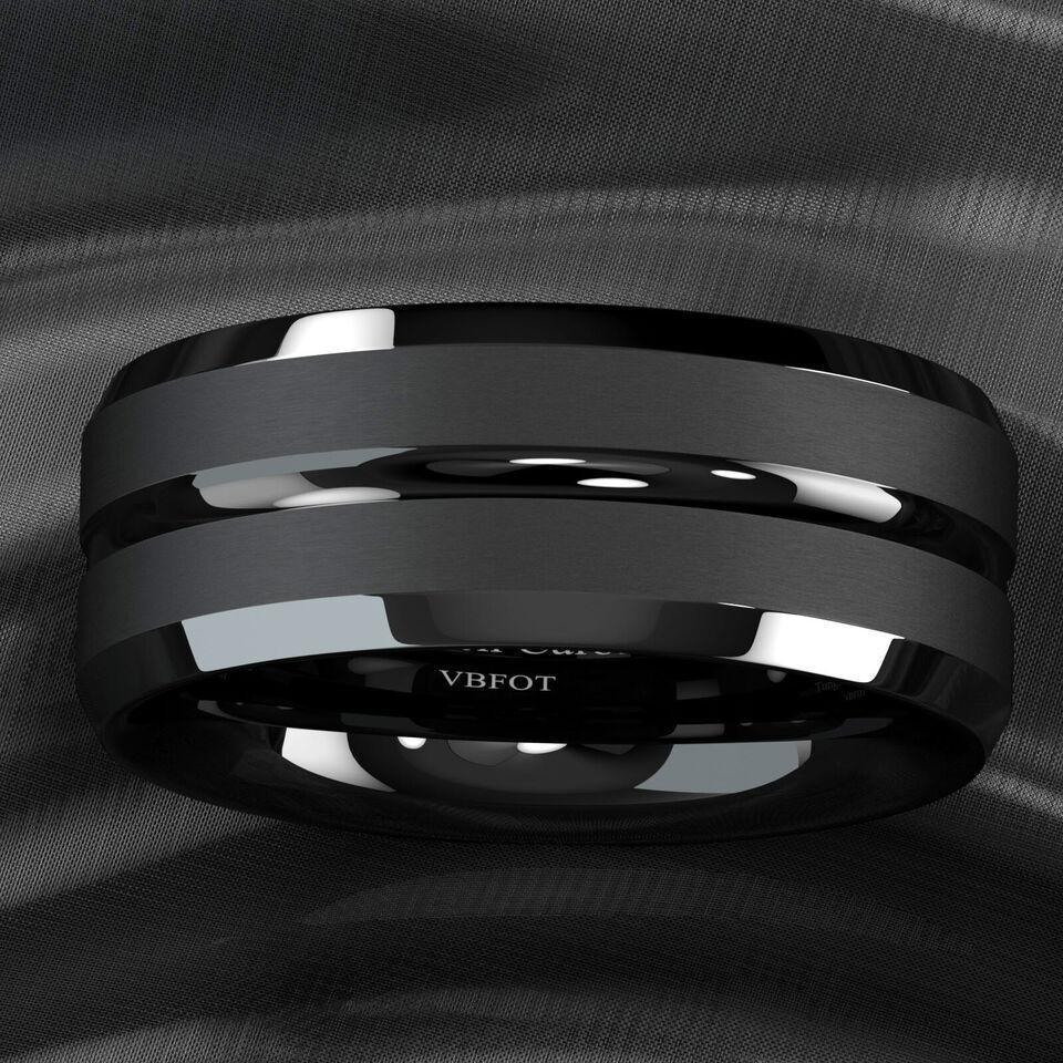 Men's Tungsten Carbide Wedding Band Rings - Black Classic Comfort Fit for Men and Women - Jewelry Store by Erik Rayo
