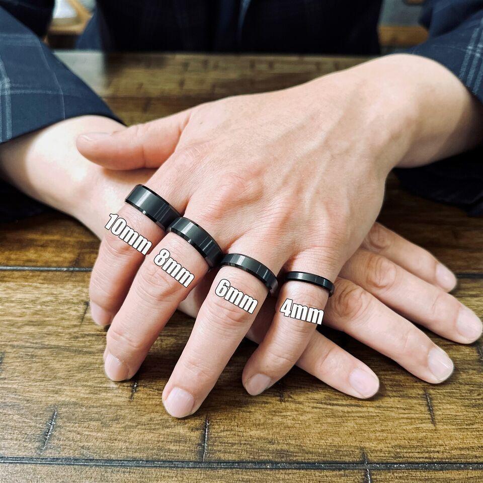 Men's Wedding Band - Black Brushed Comfort Fit Ring for Men and Women - Jewelry Store by Erik Rayo
