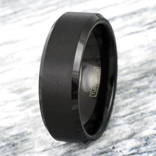 Load image into Gallery viewer, Men&#39;s Wedding Band - Black Brushed Comfort Fit Ring for Men and Women
