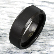 Load image into Gallery viewer, Mens Wedding Band 6mm Black Brushed Comfort Fit Ring for Men and Women
