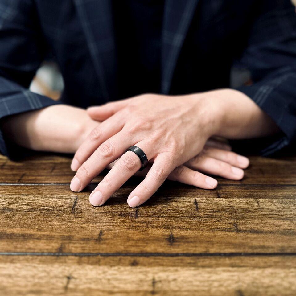 Men's Wedding Band - Black Brushed Comfort Fit Ring for Men and Women - Jewelry Store by Erik Rayo