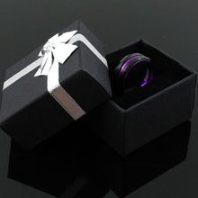 Load image into Gallery viewer, Men&#39;s Wedding Band Rings - Black and Purple Stripe - Wedding Rings for Men and Women
