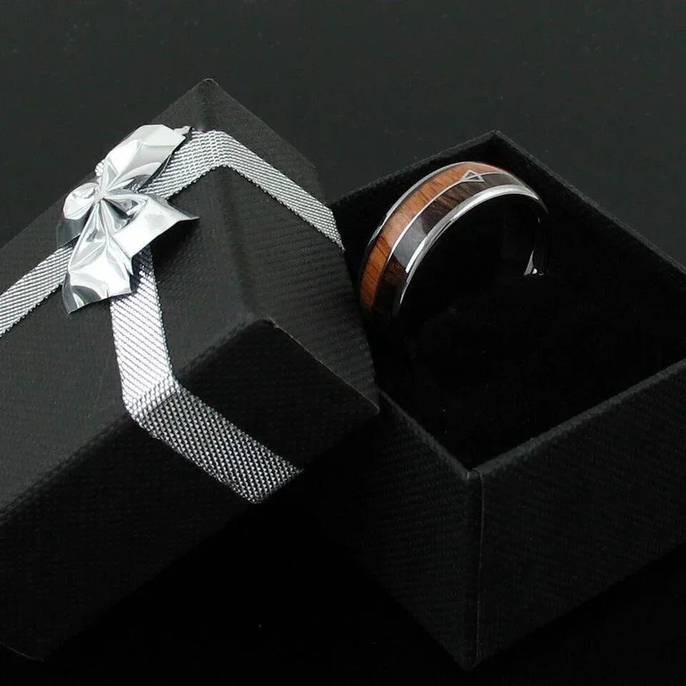 Men's Wedding Band 6mm Silver Wood & Arrow - Unisex Wedding Rings - Jewelry Store by Erik Rayo