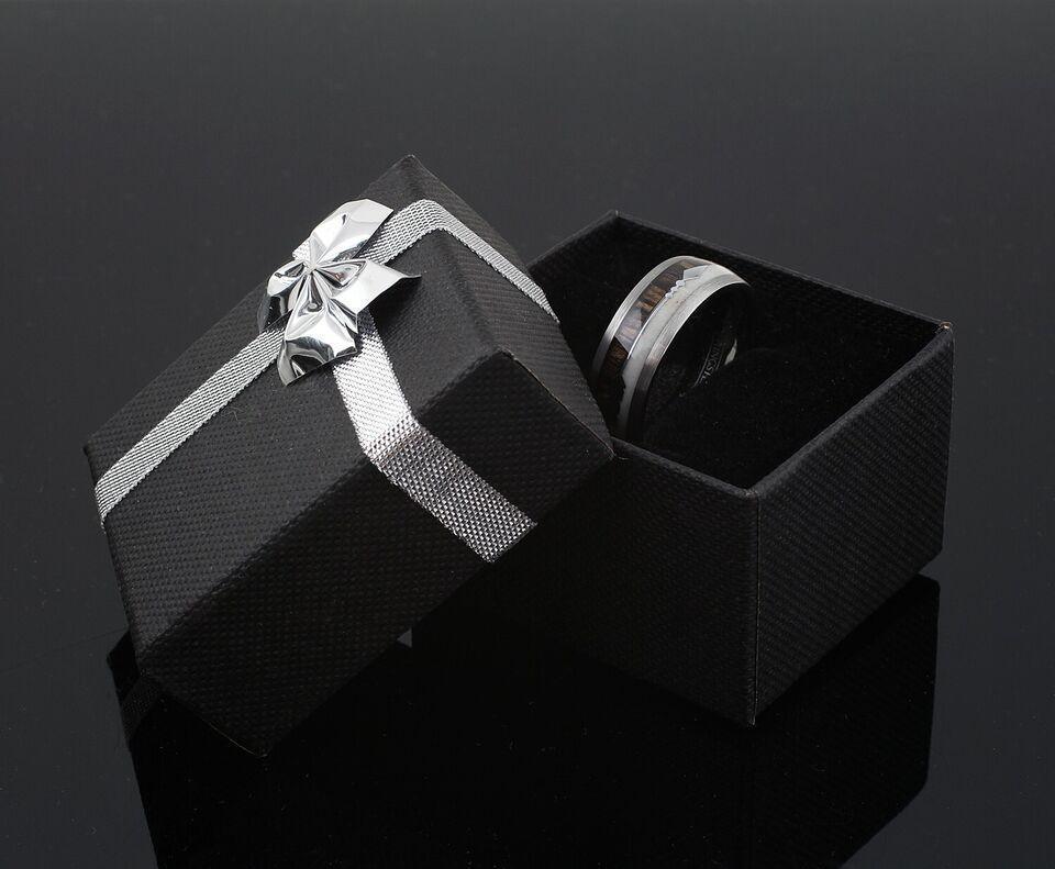 Men's Wedding Band Rings - Silver Deer Antler Wood & Arrow Design - Wedding Rings for Men and Women - Jewelry Store by Erik Rayo