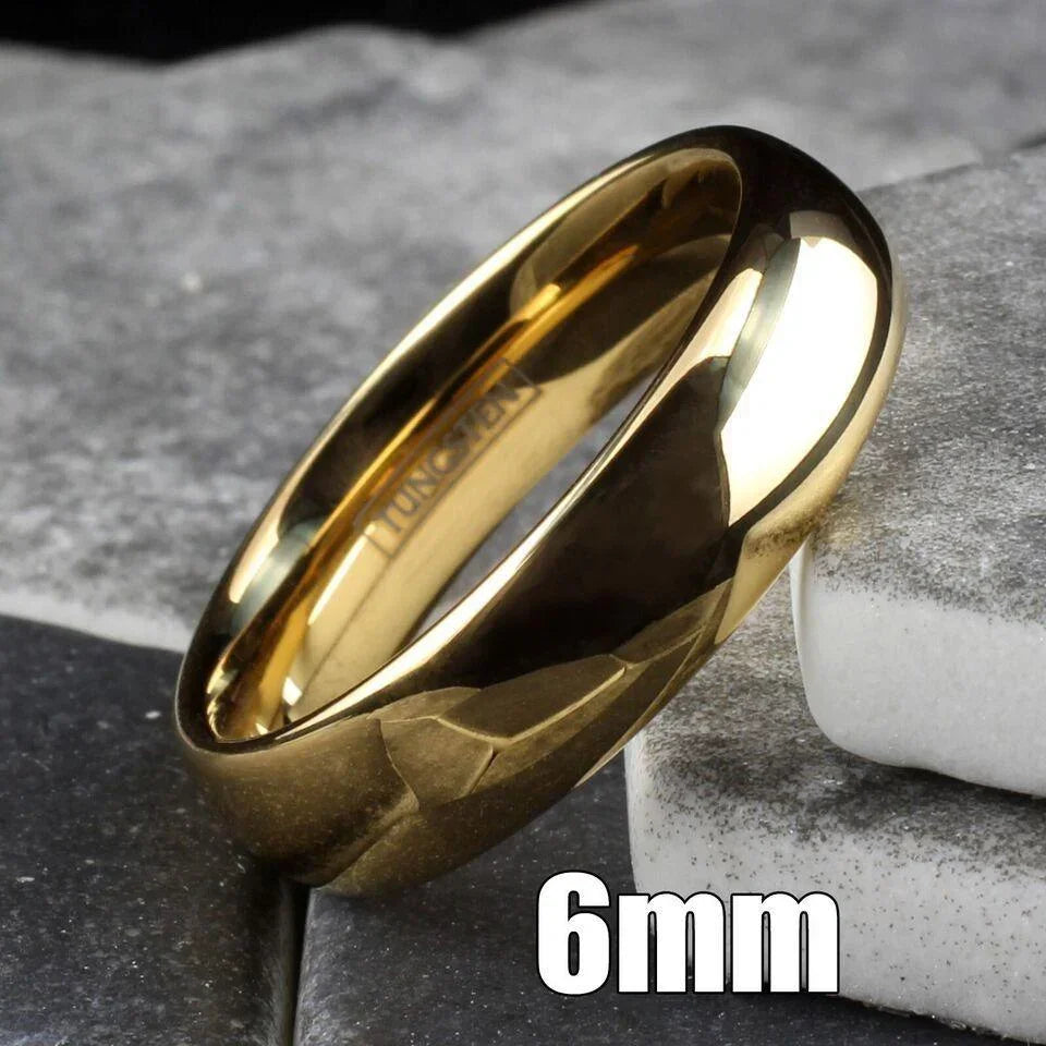6mm Gold Polished Classic Tungsten Wedding Band Ring for Men & Women - Jewelry Store by Erik Rayo
