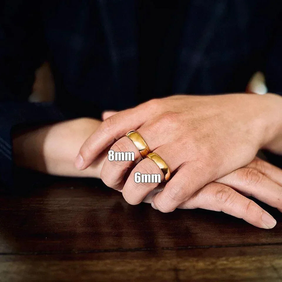 6mm Gold Polished Classic Tungsten Wedding Band Ring for Men & Women - Jewelry Store by Erik Rayo