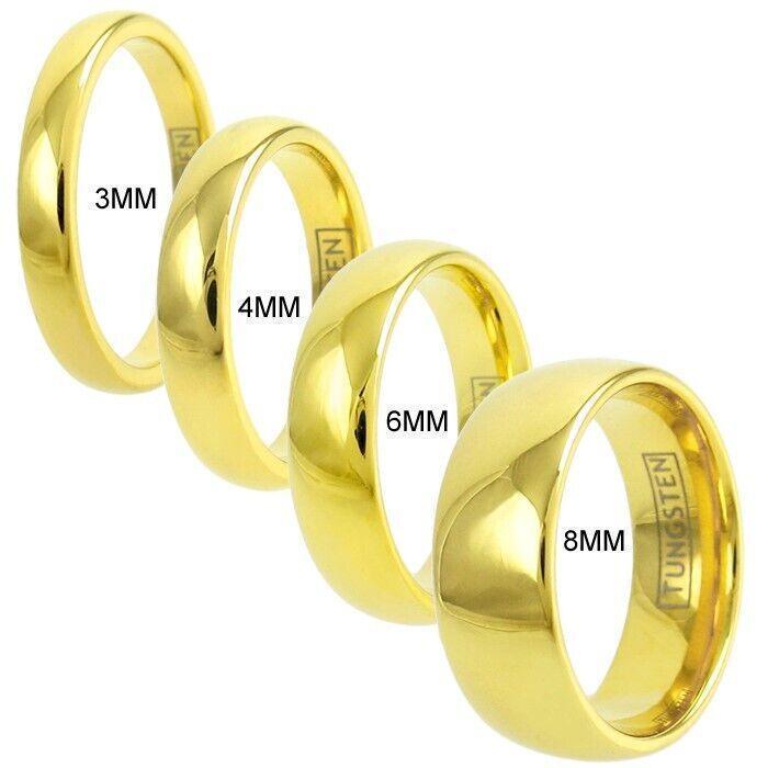 6mm Gold Polished Classic Tungsten Wedding Band Ring for Men & Women - Jewelry Store by Erik Rayo