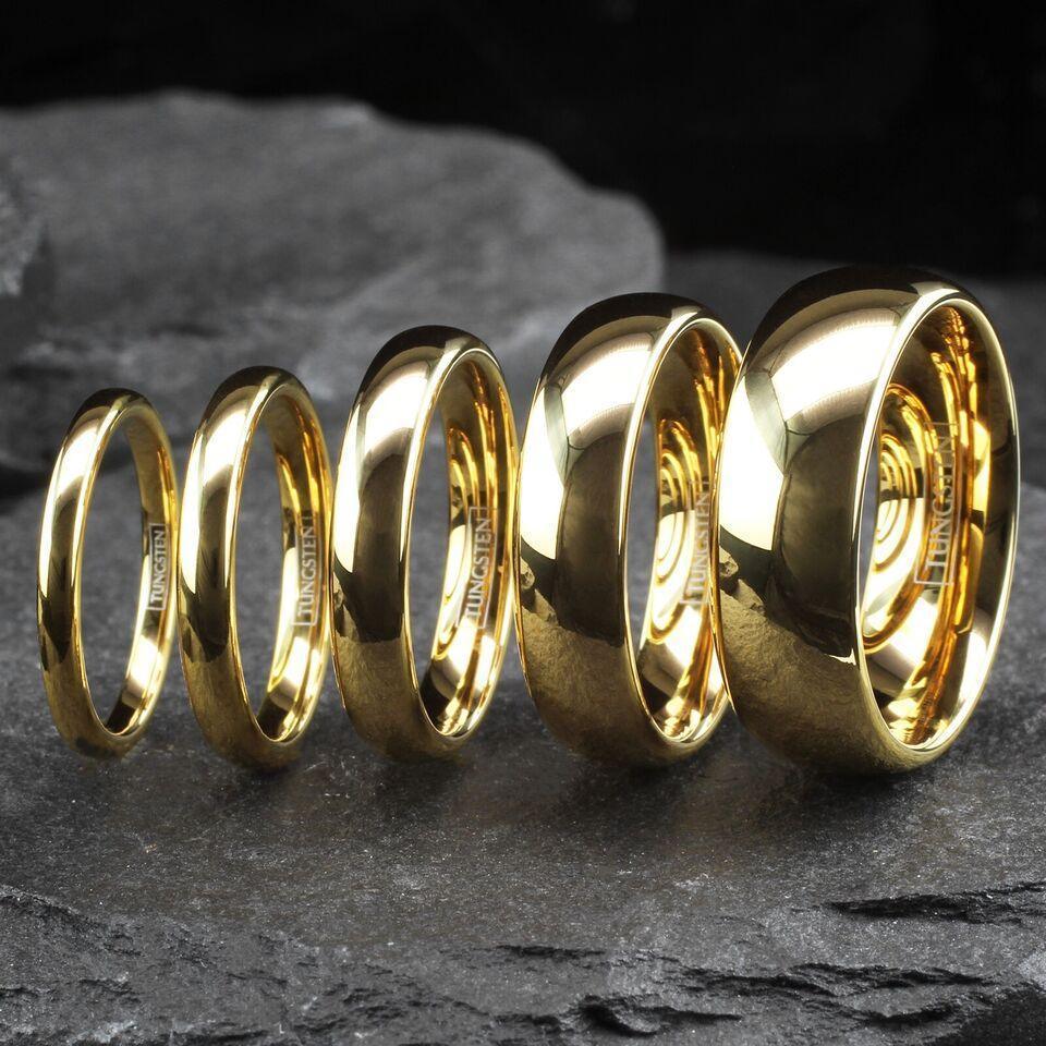 6mm Gold Polished Classic Tungsten Wedding Band Ring for Men & Women - Jewelry Store by Erik Rayo